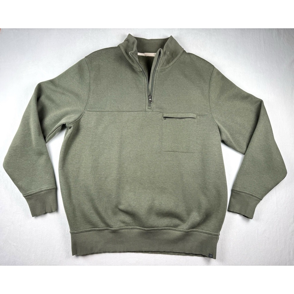 Tasc Performance Pullover Sweater Men XL Green 1/4 Zip Bamboo Preppy Golf Career